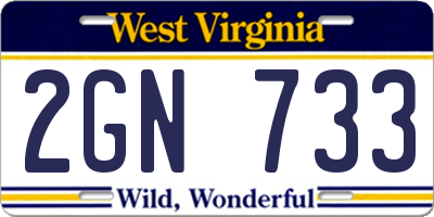 WV license plate 2GN733
