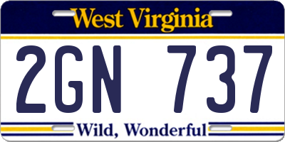 WV license plate 2GN737