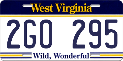 WV license plate 2GO295