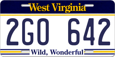 WV license plate 2GO642