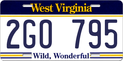 WV license plate 2GO795