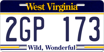 WV license plate 2GP173