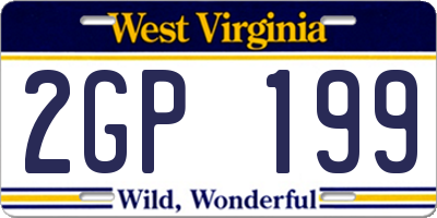 WV license plate 2GP199