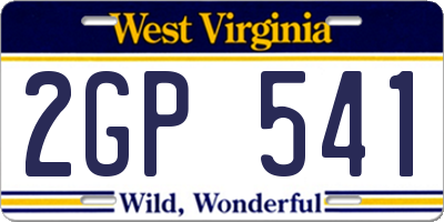 WV license plate 2GP541