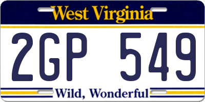 WV license plate 2GP549