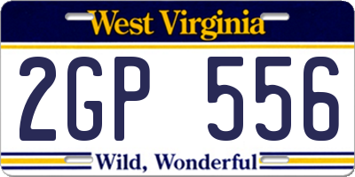 WV license plate 2GP556