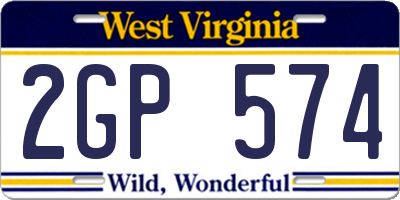 WV license plate 2GP574
