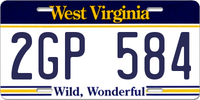 WV license plate 2GP584