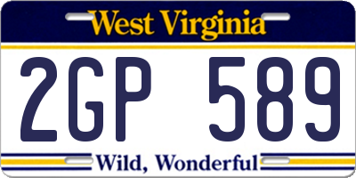 WV license plate 2GP589