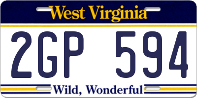 WV license plate 2GP594