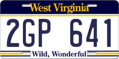 WV license plate 2GP641