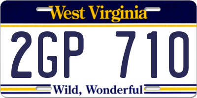 WV license plate 2GP710
