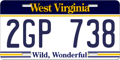 WV license plate 2GP738