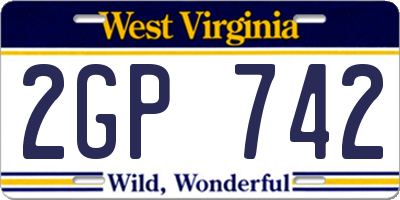 WV license plate 2GP742