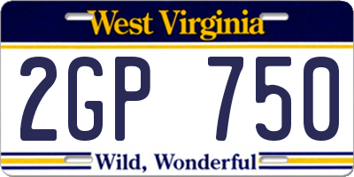 WV license plate 2GP750