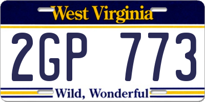 WV license plate 2GP773