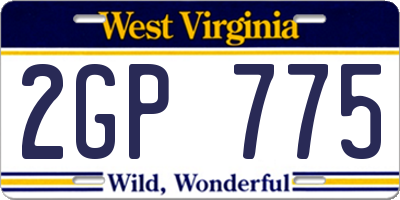 WV license plate 2GP775
