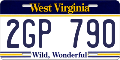 WV license plate 2GP790
