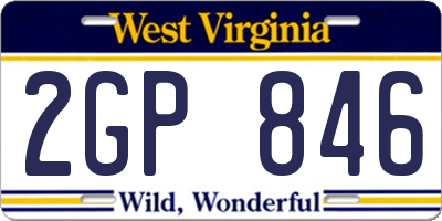 WV license plate 2GP846