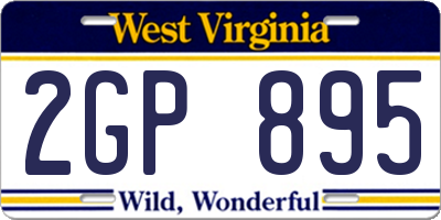 WV license plate 2GP895