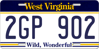 WV license plate 2GP902