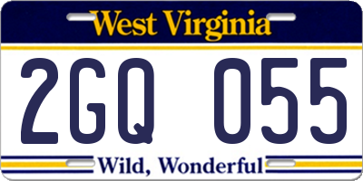 WV license plate 2GQ055