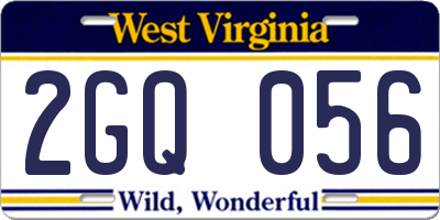 WV license plate 2GQ056