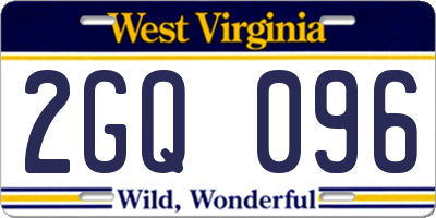 WV license plate 2GQ096