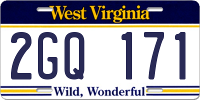 WV license plate 2GQ171