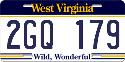 WV license plate 2GQ179
