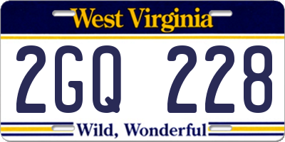 WV license plate 2GQ228