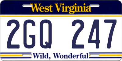 WV license plate 2GQ247