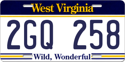 WV license plate 2GQ258