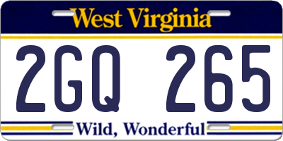 WV license plate 2GQ265