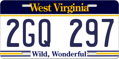 WV license plate 2GQ297