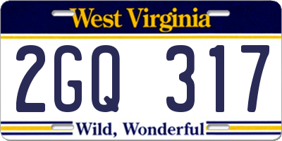 WV license plate 2GQ317