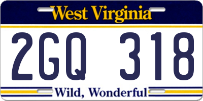 WV license plate 2GQ318