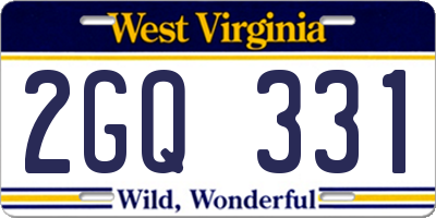 WV license plate 2GQ331