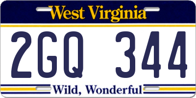 WV license plate 2GQ344