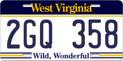 WV license plate 2GQ358