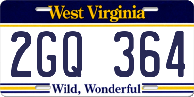 WV license plate 2GQ364