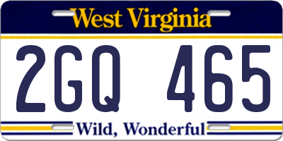 WV license plate 2GQ465