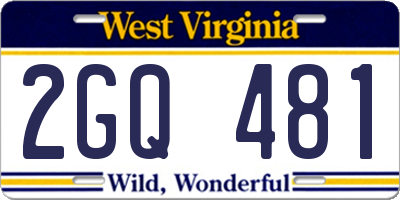 WV license plate 2GQ481