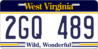 WV license plate 2GQ489