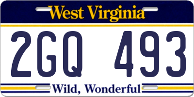 WV license plate 2GQ493