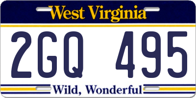 WV license plate 2GQ495