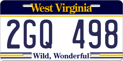 WV license plate 2GQ498