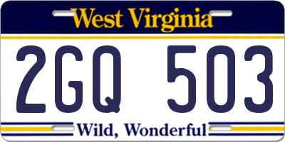 WV license plate 2GQ503