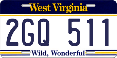WV license plate 2GQ511