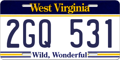 WV license plate 2GQ531